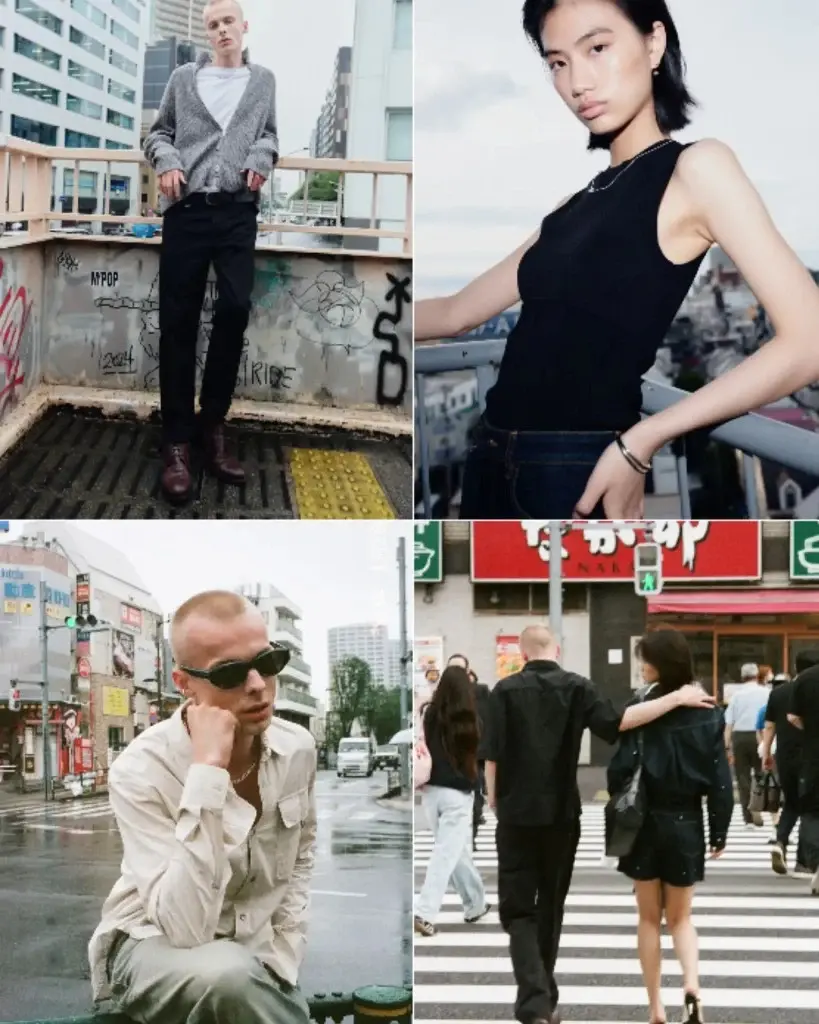 Neuw Denim models in premium denim and contemporary streetwear across urban settings