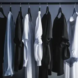 Curated garments on a boutique clothing rail